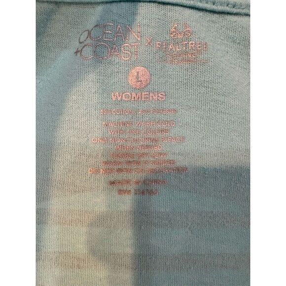 *3/$15 Ocean + Coast Women's V-Neck T-Shirt Green Size L Casual Short Sleeve - Picture 8 of 8